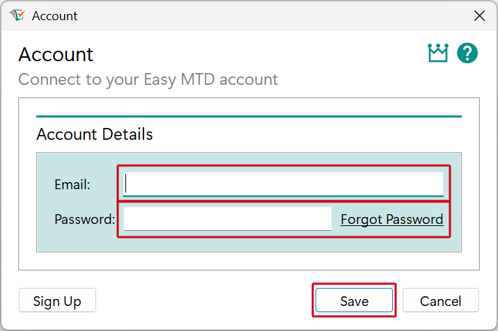 Account window image