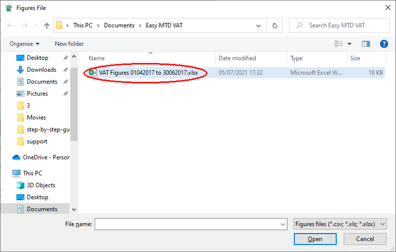Figures File window image