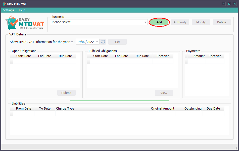 Main Interface Add button image