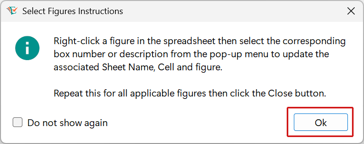 Select Figures Instruction window - OK button image