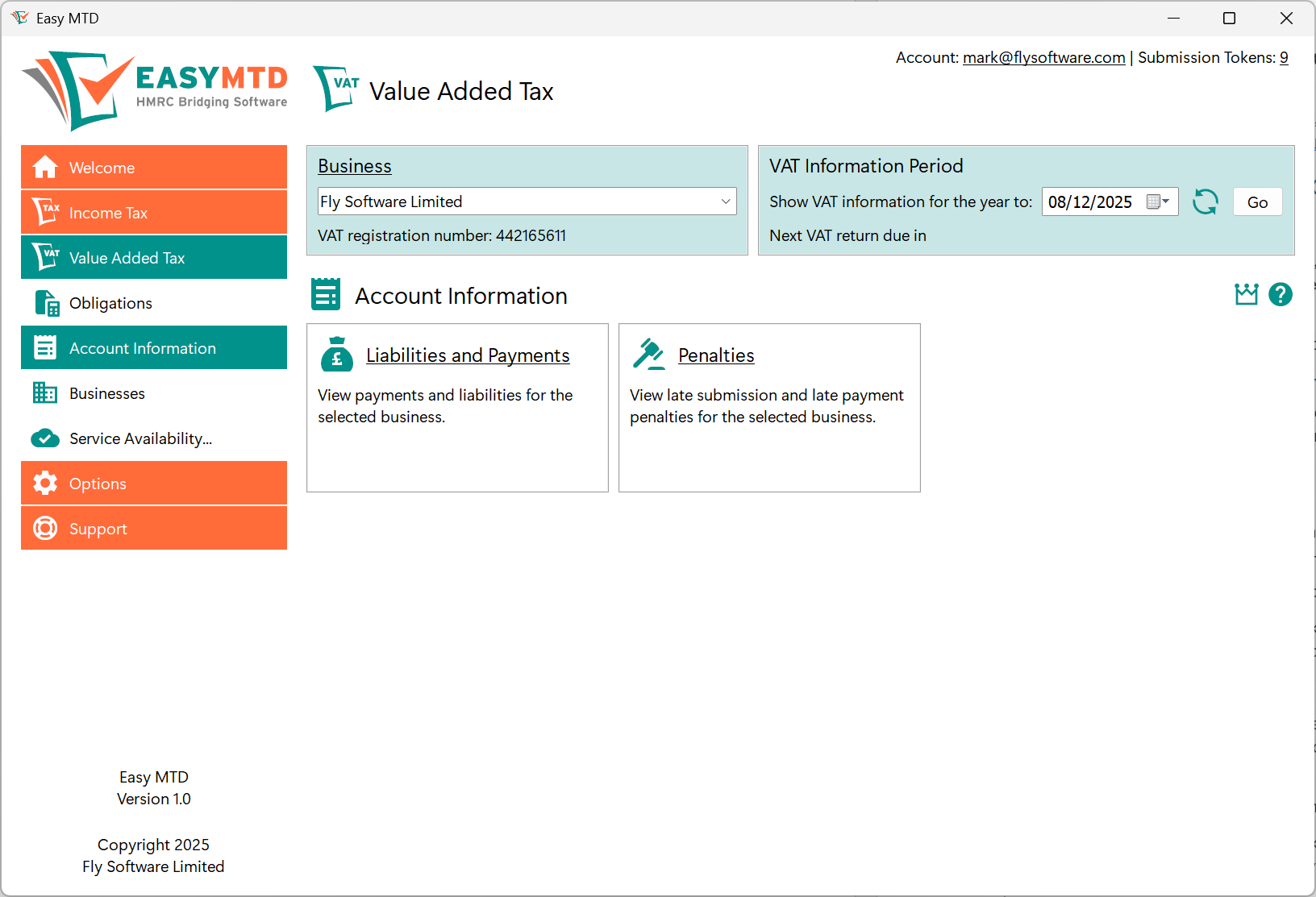 Account Information page image