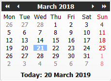Calendar window image