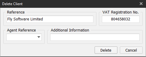 Delete Client window image